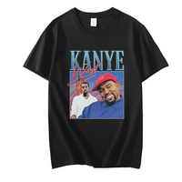 Summer Men's Short Sleeved New Hip-hop T-shirt Kanye West 90s Retro Pattern Men's T-shirt Street Wear Men's T-shirt