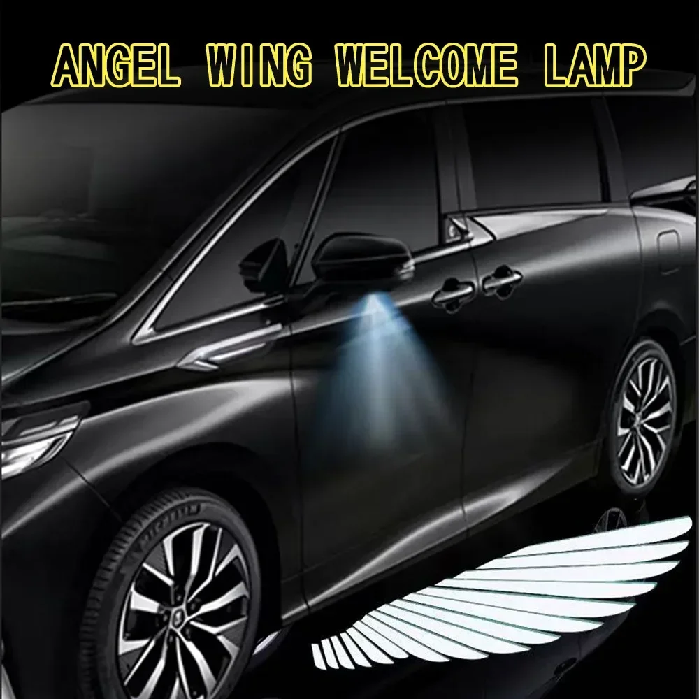 

2-4pcs Car Welcome Light,Car Door Light,Sensing Angel Wing,Car Projector,Atmosphere Decoration, Modified Car Door Welcome Light