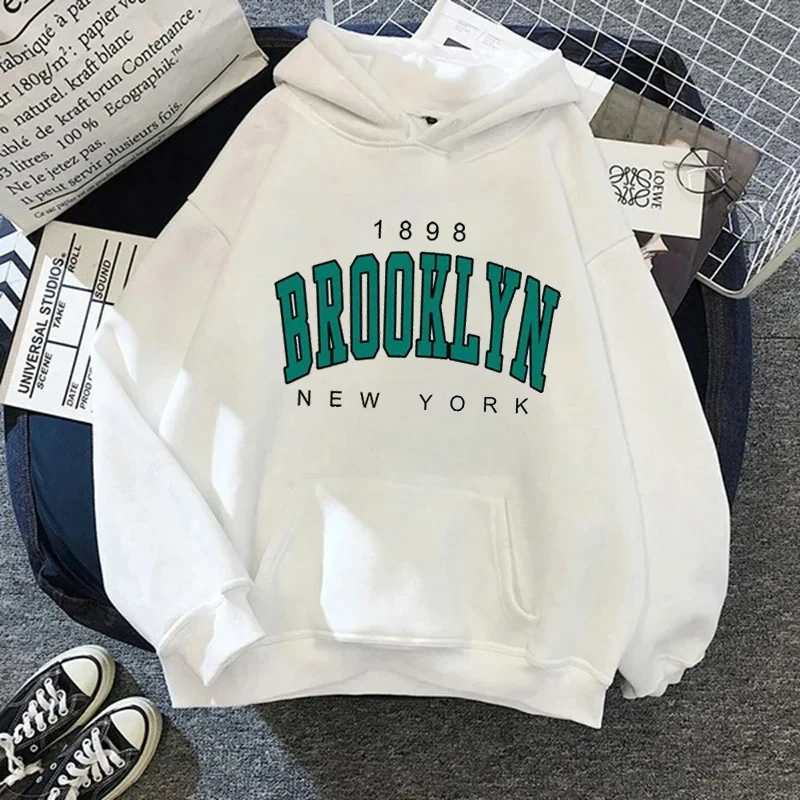 

Spring and Autumn Winter New Fleece Loose Women Hoodies Selling Brooklyn Printed Couple Hoodie Female Sweatshirt Clothes Tops