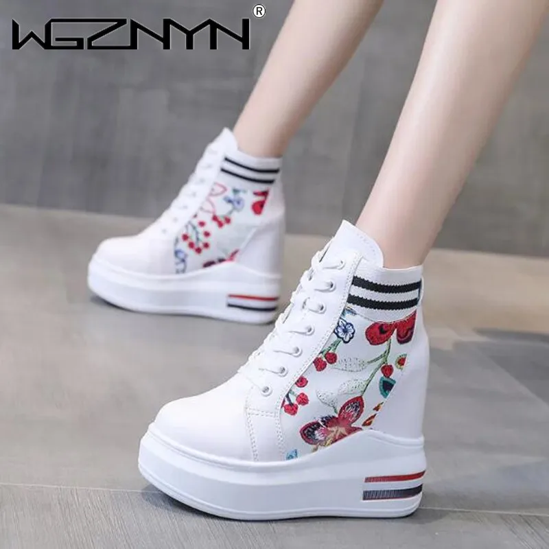 Luxury Women Sneakers 2024 Casual Shoes Breathable High Quality Comfortable Female Ladies Platform Shoes Sneakers for Women 10cm