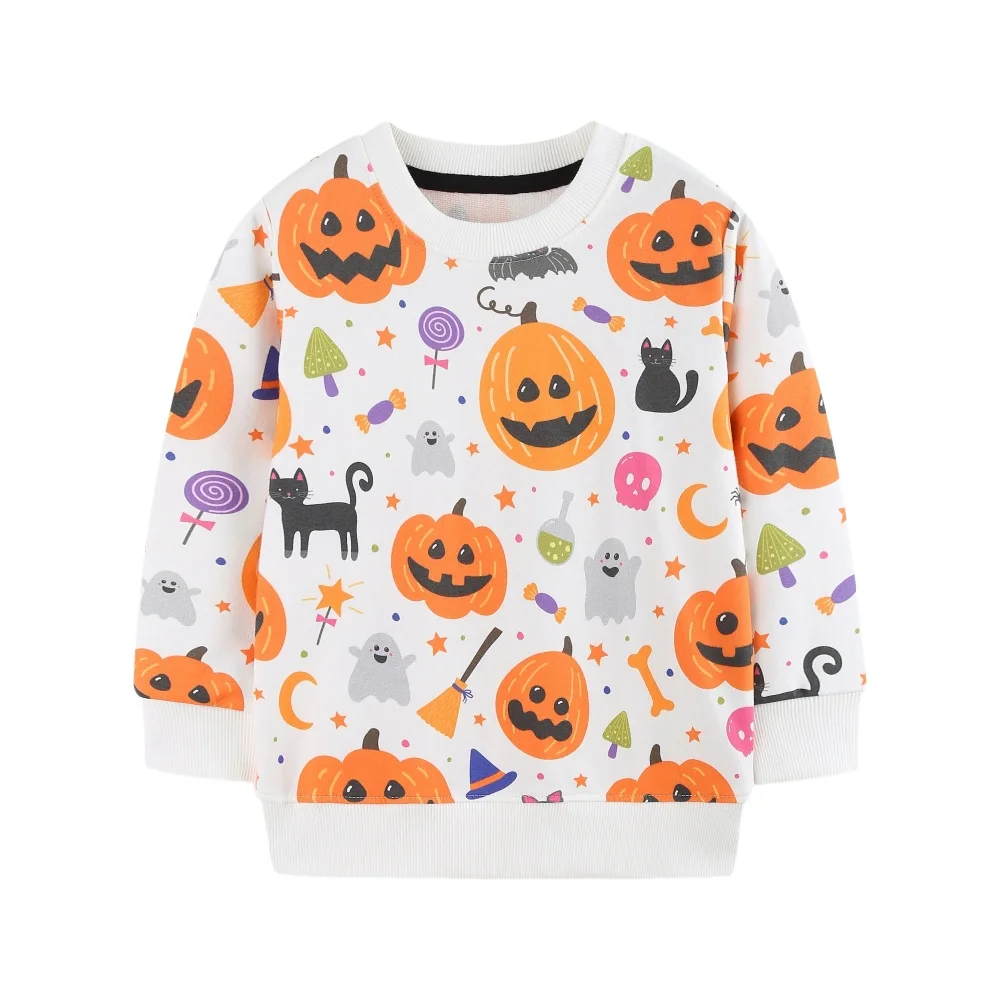 Jumping Meters 3-7T Kürbis Halloween Jungen Mädchen Sweatshirts Herbst Frühling Kinderkleidung Bestseller Sport Baby Shirts Tops – Detail 2