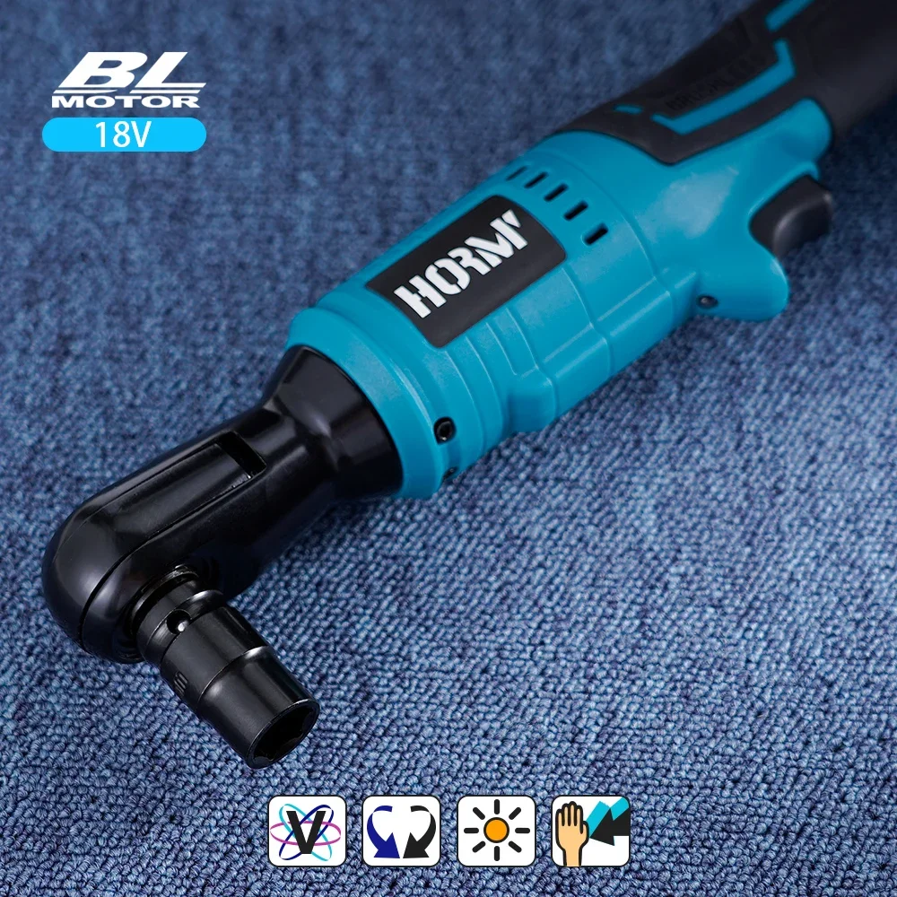 50N.m Brushless Electric Wrench 1/2\'\' Right Angle Ratchet Wrench Set Drill Screwdriver Repair Power Tool For Makita 18V Battery