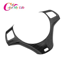 Carbon Fiber Car Steering Wheel Panel Decoration Cover Trim Moulding Sticker for BMW 1 3 Series E87 E90 E92 E93 2005-2012