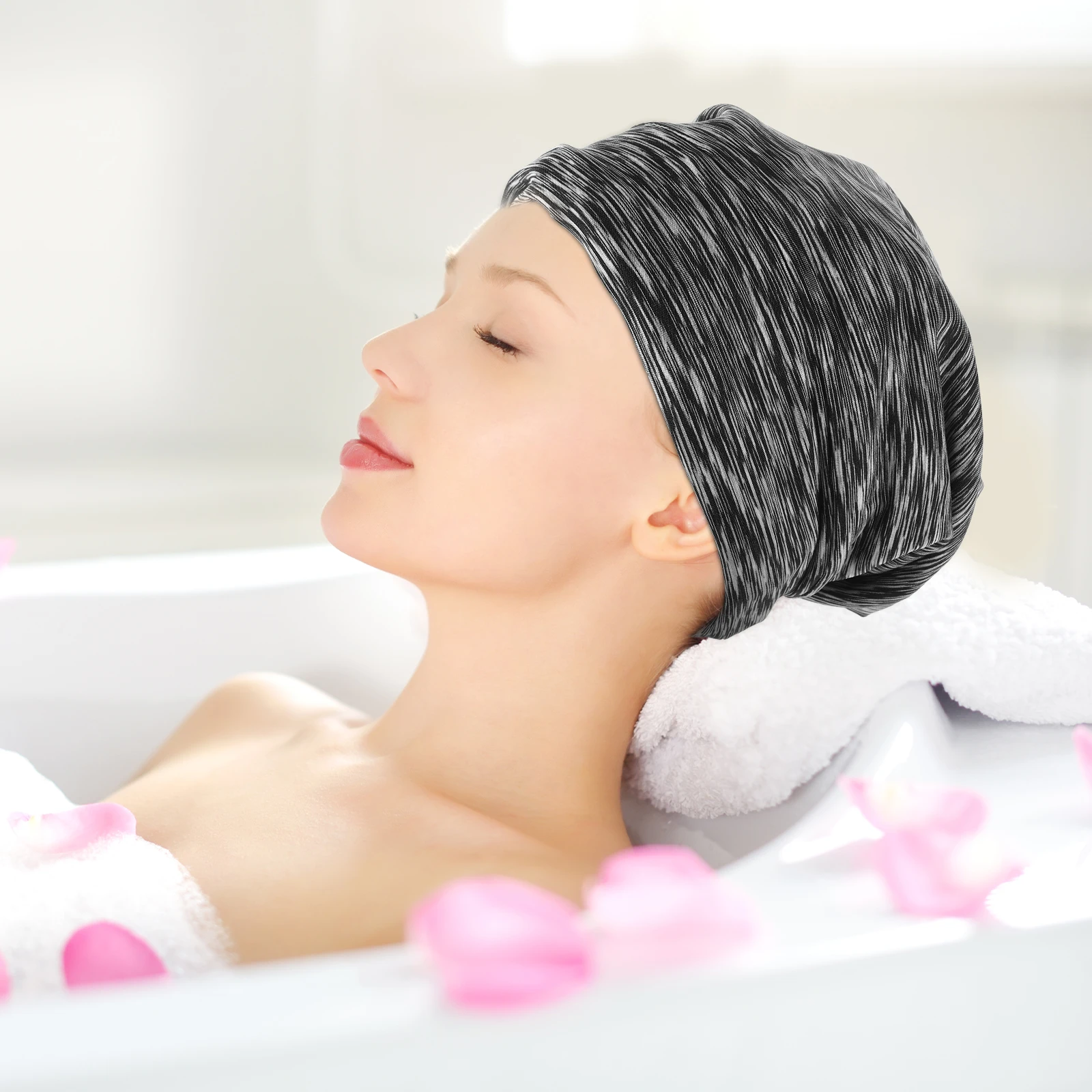 

Satin Sleep Cap Hair Bonnet for Women Adjustable Elastic Wrap Curly Hair Care Chemotherapy Hat Net Cap For Sleeping