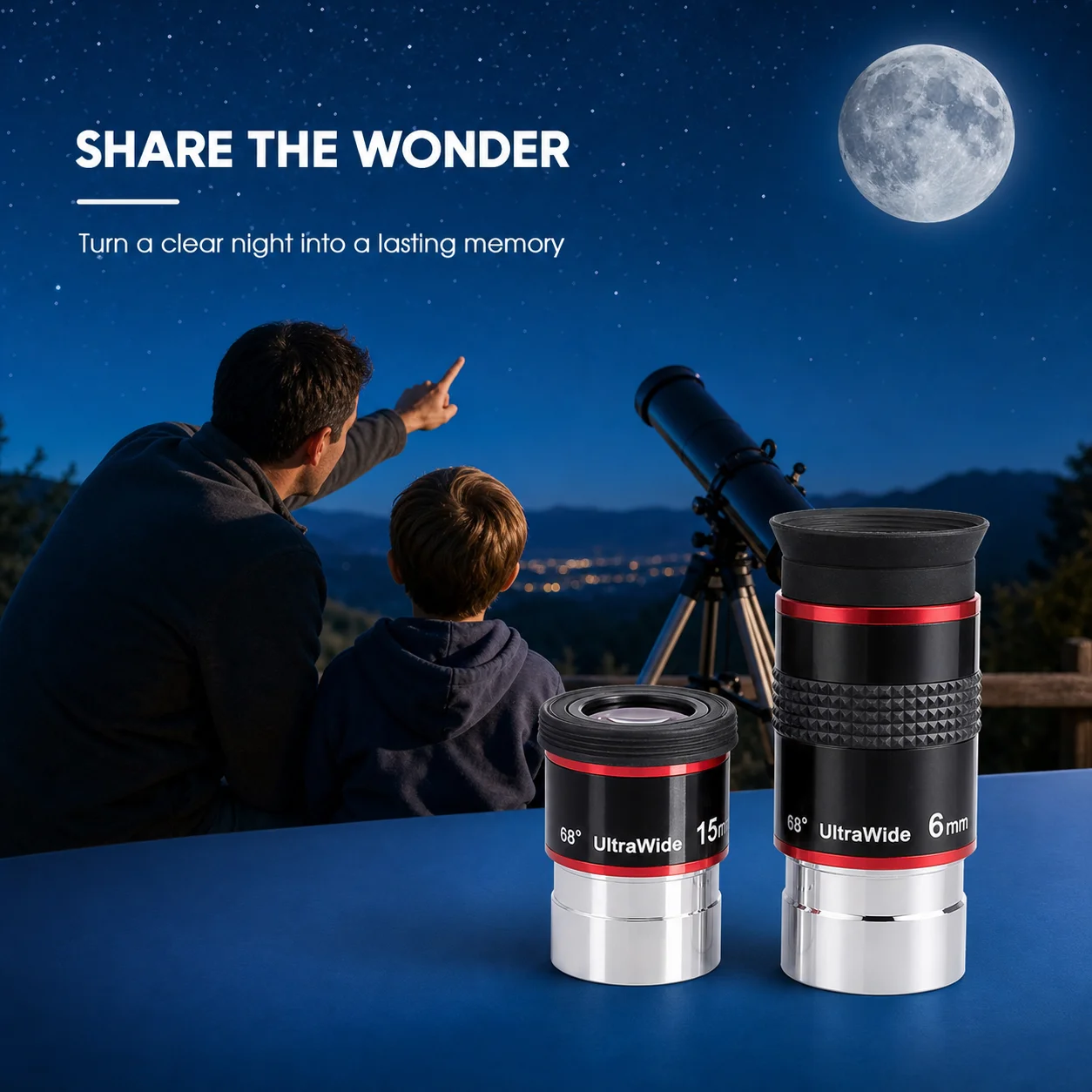 Celestron 68 ° Ultraweitwinkel 6mm/15mm Teleskop-Okular FMC 1,25 Zoll für astronomische Teleskope – Detail 6