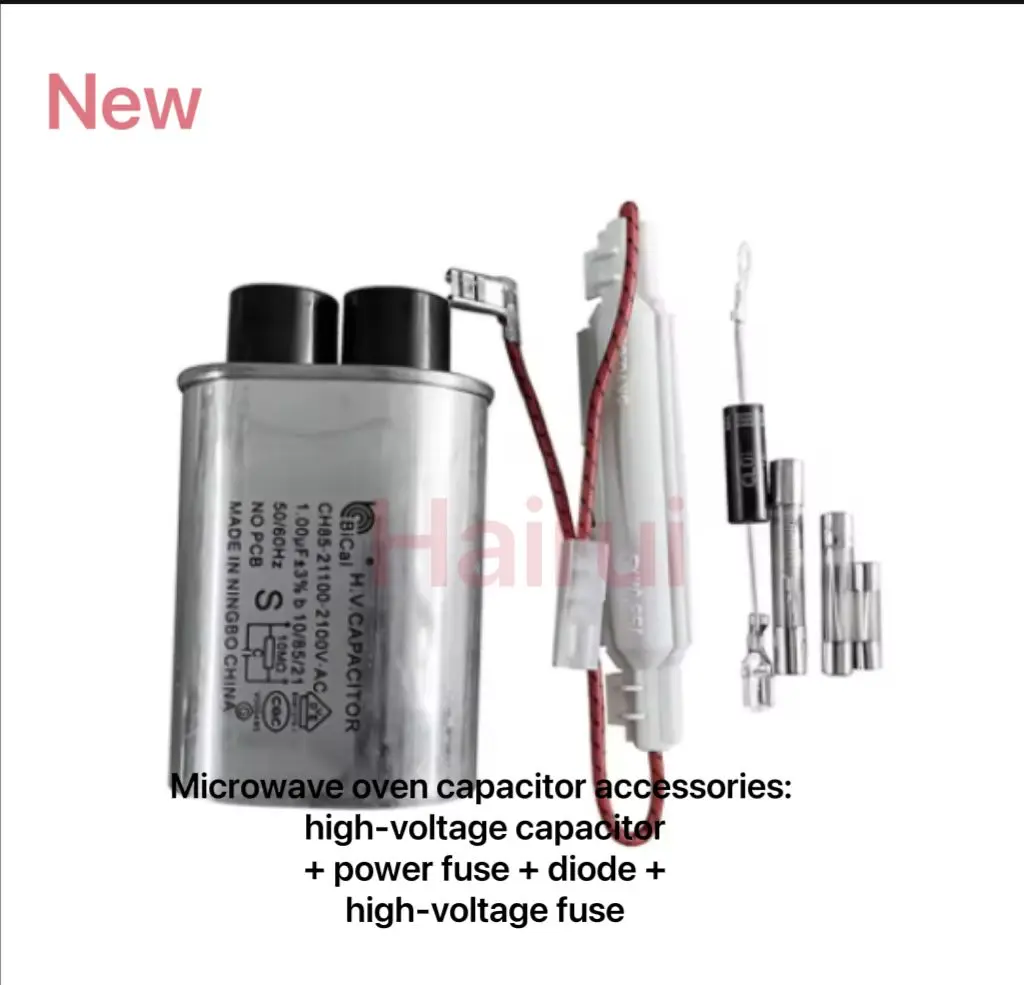 7 For Microwave Oven Capacitor Parts High Voltage Capacitor + Power Fuse + Diode + High Voltage Fuse Microwave Oven Accessories