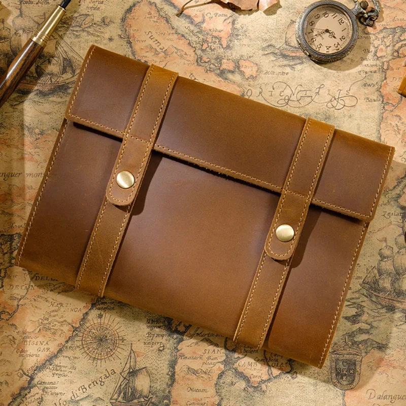 A5 Large Leather Diary Leather Cowhide Diary Business Notebook Student Graduate Gift Diary