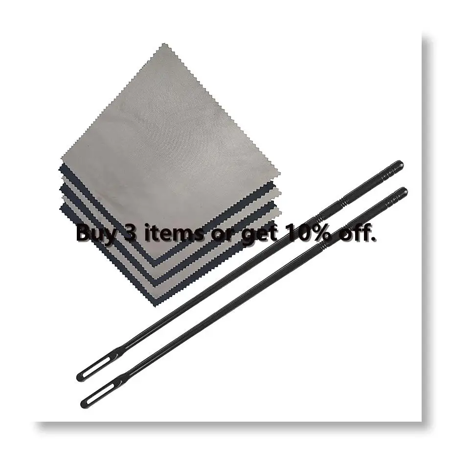 ●Flute Cleaning Rod+6Pcs Cleaning Cloth Flute Cleaning Supplies Dust Wood Wind Flute Cleaning Kit Black Gray
