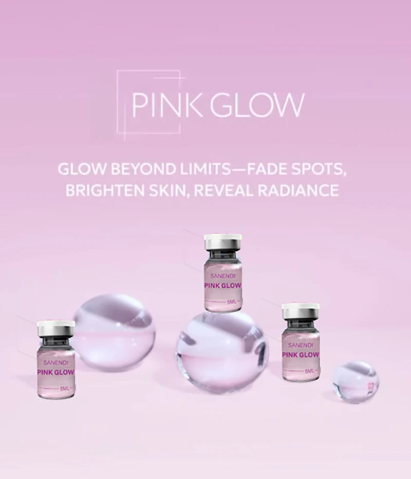 2025 Pink Glow OEM Advanced 5ml Mesoheal Ampoule Liquid Hyaluronic Acid Infused Whitening Cocktail for Skin OEM logo