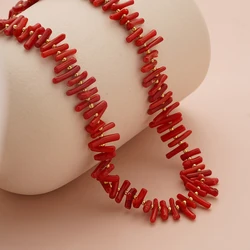 New Fashion Boho Natural Irregular Red Coral Necklace Vintage Choker charms for jewelry making Item 