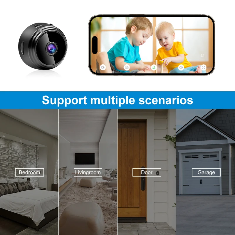 مراقبة الطفل واي فاي كاميرا صغيرة ركلة لحاف تذكير 1080P HD الأمن حماية السلامة مراقبة للرؤية الليلية كاميرا IP كاميرا