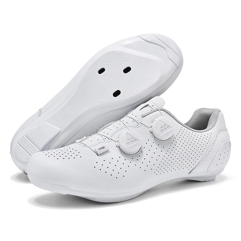 Cycling Shoes Men's Professional Speed Road Cycling Shoes SPD Shoes Men's Flat Pedal Cycling Shoes Outdoor Cycling Shoes White