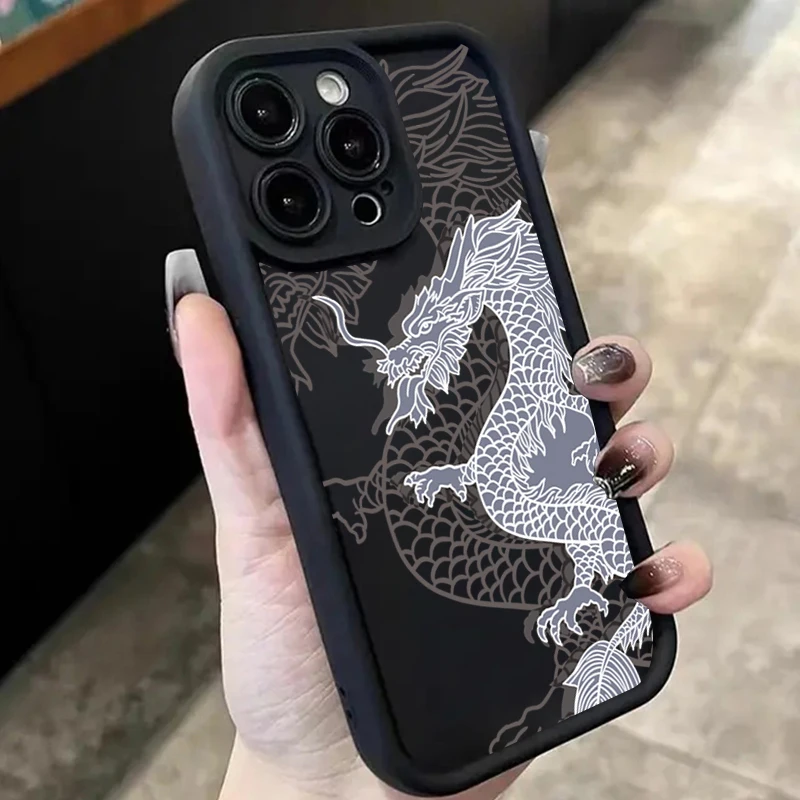 Luxury Ancient Orient Dragon Phone Case For Xiaomi Redmi Note 13 12 Pro Plus 5G 12S 11S 11 10 12C 13C 14C 12 13 Candy Soft Cover