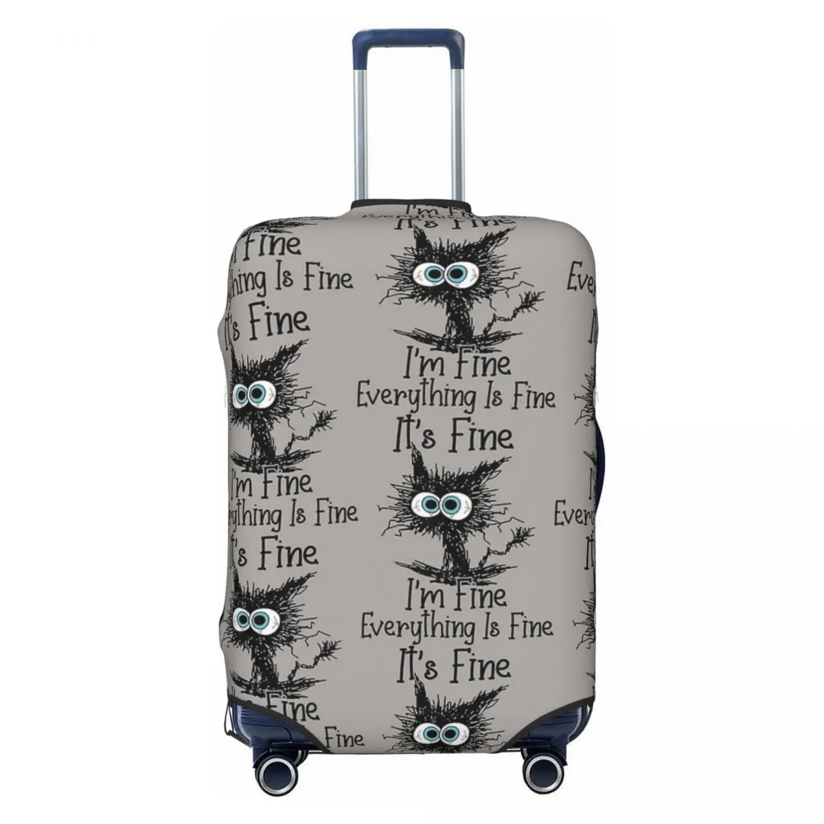 

It's Fine I'm Fine Everything Is Fine Funny Cat Suitcase Cover Holiday Useful Luggage Accesories Business Protector