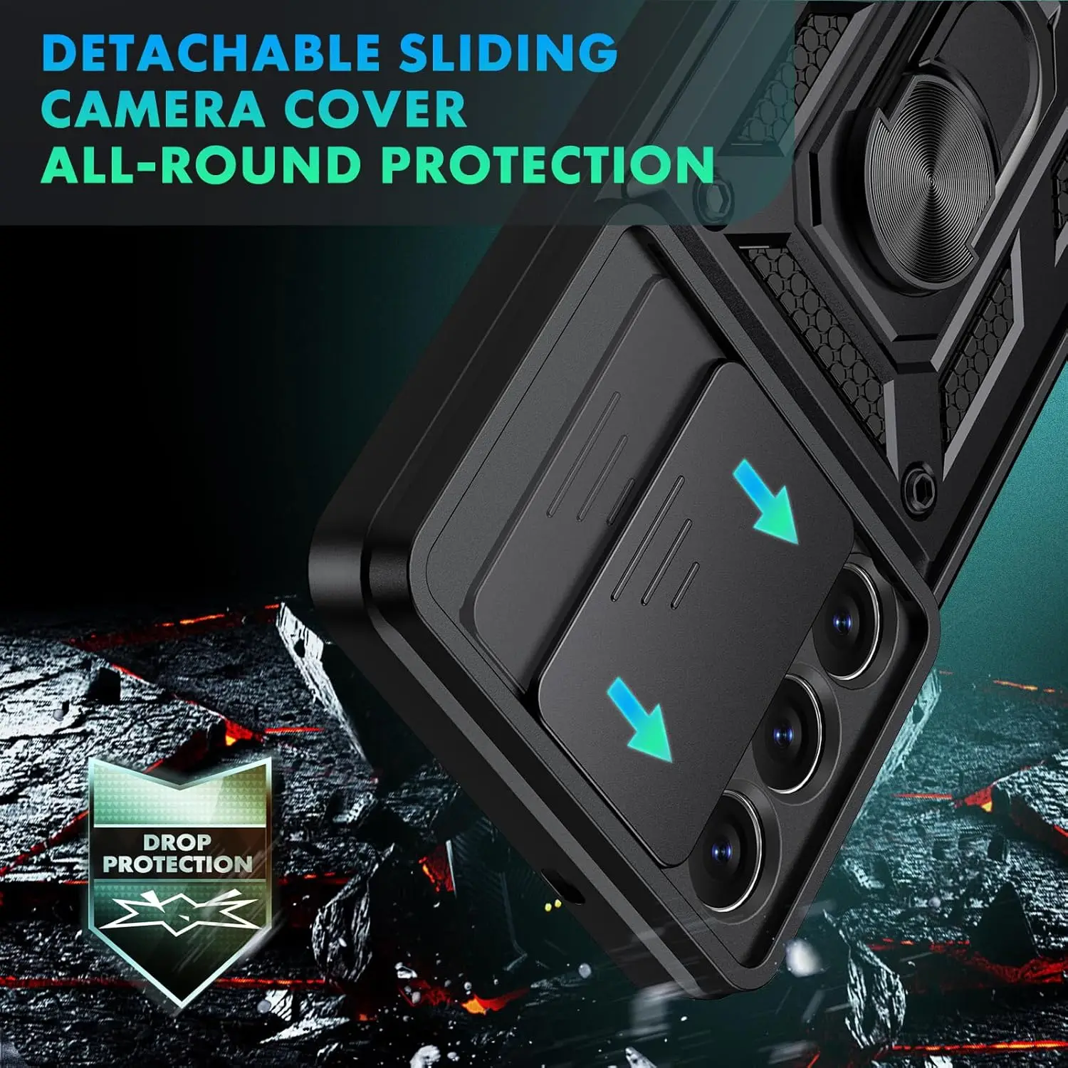 Case For Samsung Galaxy A57 A37 A56 A36 A26 A17 Slide Camera Lens Military Grade Bumpers Armor Ring Holder Kickstand Phone Cover view 3