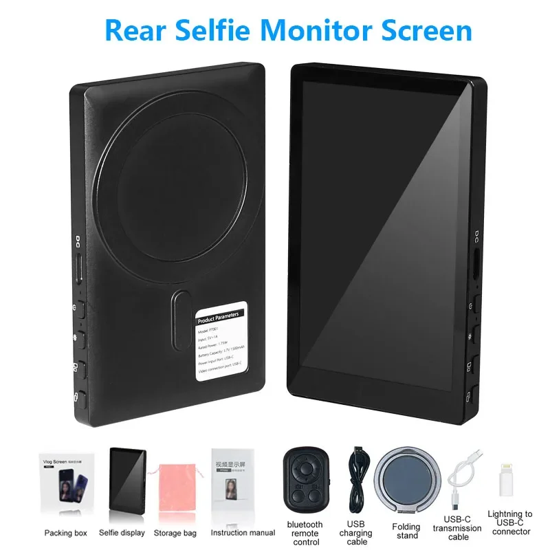 

Магнитный беспроводной экран монитора задней камеры для селфи для телефона, объектива видеокамеры, смартфона, селфи, видеоблог, прямая трансляция видеозаписи