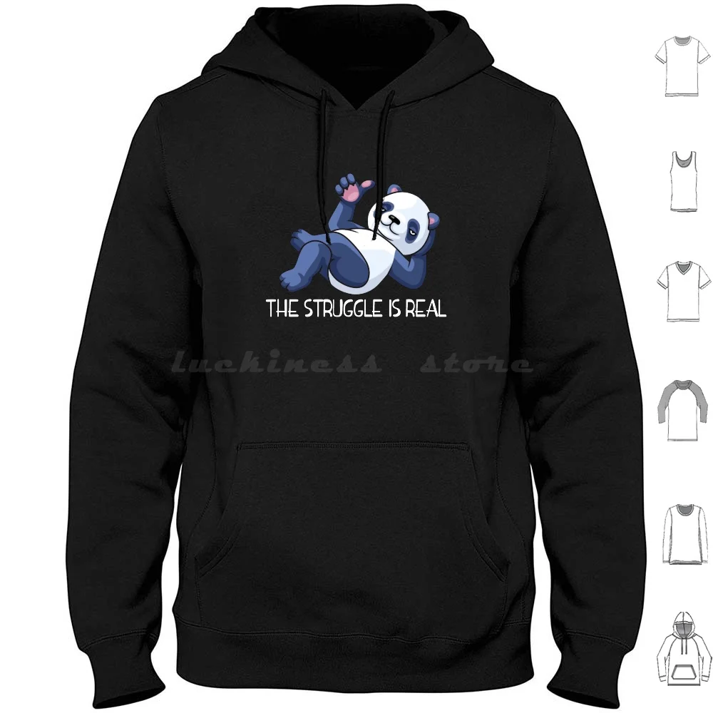 

Забавная ленивая панда The Struggle Is Real Толстовки с длинными рукавами Struggle Is Real Struggling Panda Sleeping Lazy Funny Panda