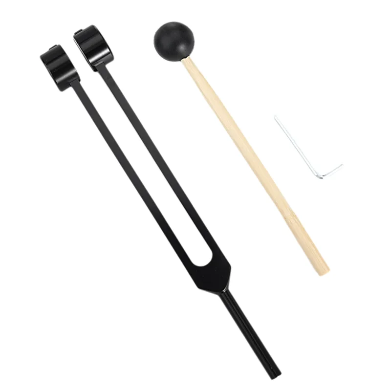 【A44M】Healing Chakra 128 Hz Tuning Fork Set Aluminium Alloy Sound Therapy Healing Chakra Set Sound Healing Therapy Black