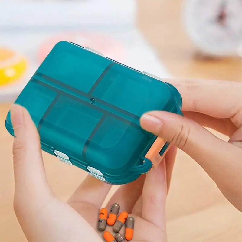 Medicine Pill Organizer 10 Grids Waterproof Portable Medicine Box Large Capacity Medicine Containers With Ergonomic Closure