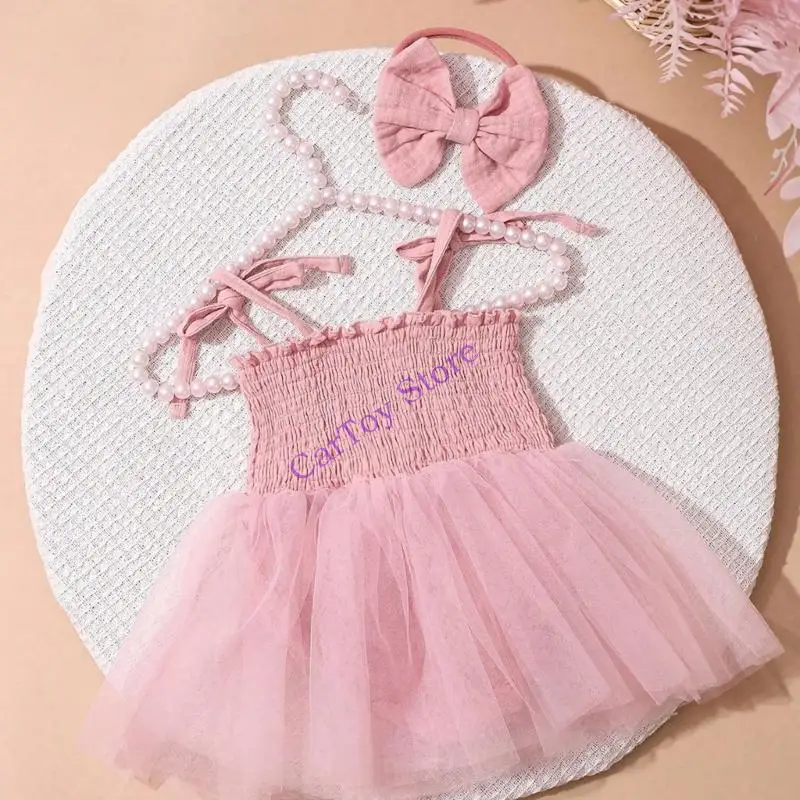 طقم فستان تصوير دوقة لحديثي الولادة مصنوع من البوليستر الناعم للفتيات الصغيرات، ملابس مريحة للارتداء أثناء التصوير