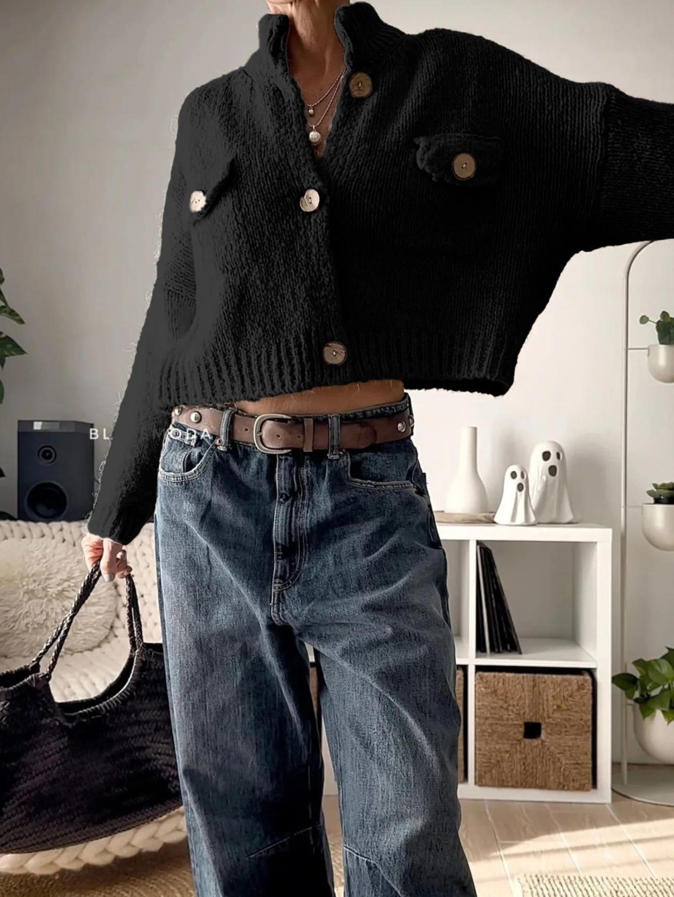 

New Autumn/Winter Fashion Casual Long Sleeve Stand-up Collar Single Breasted Pockets Solid Color Slim Fit Sweater,3 Colors
