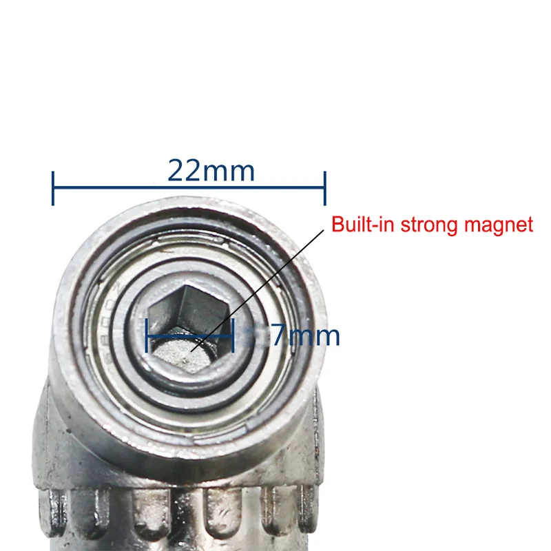 Broca hexagonal de acero, destornillador de ángulo de 105 grados, adaptador de soporte de enchufe, brocas ajustables, cabezal de lote negro