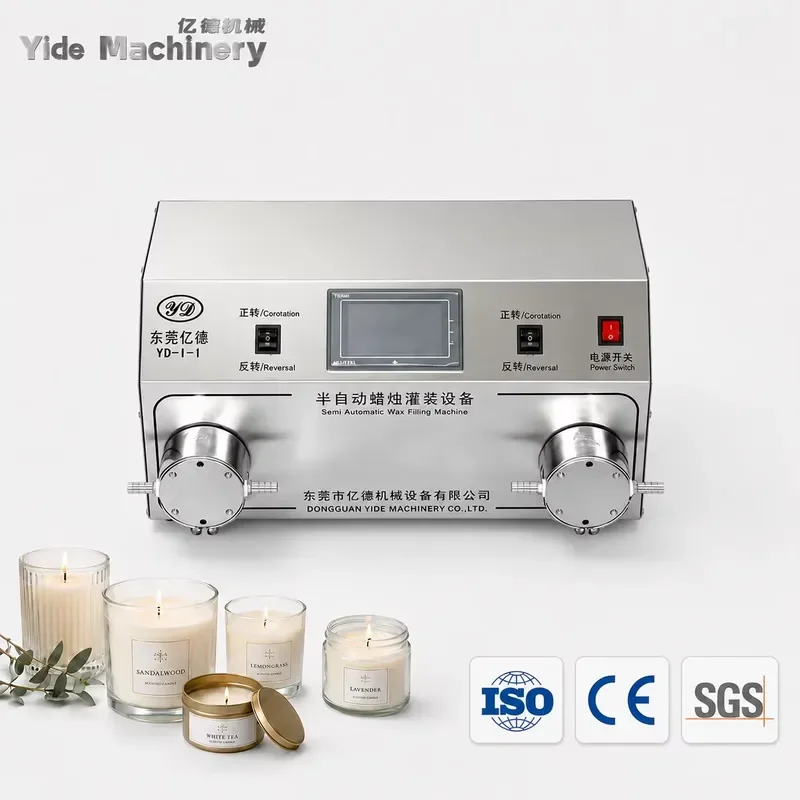 Semi Automatic Dual Pump Filling Machine for Soy/Paraffin/Gel/Bee Wax Double Output Glass Jar Scented Candle Making Machine