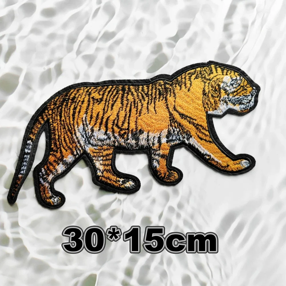 embroidery tiger patches,embroidered lion badges,cartoon wolf appliques animal patch DIY accessory WF22862