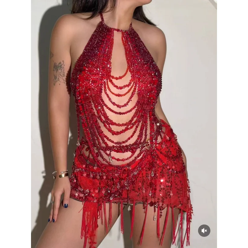 Chest Chain Sexy Bikini Bra Chain birthday Party Dance Hot  totally hand-made Girl Camisole Women's Body Chain Bra