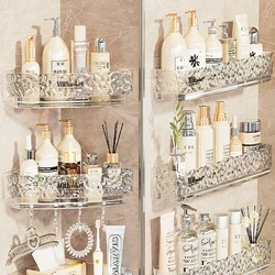 Washstand Cosmetics Storage Rack Acryli Shower Storage Rack Bathroom Shelf No Drill Organizer Wall Mounted Toilet Shampoo Holder