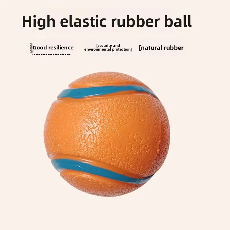 Quietschender Spielzeugball für Hunde, elastischer Gummiball, bissfest, interaktives Trainingsspielzeug, Zahnreinigung, Kauspielzeug für kleine, mittelgroße und große Hunde – Detail 1