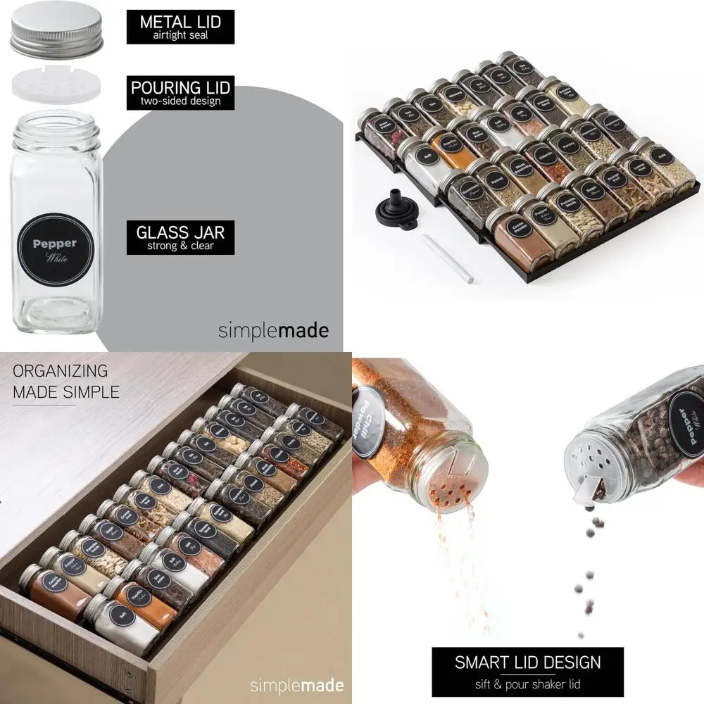 

4-уровневый черный органайзер для специй с 28 баночками, этикетками и воронкой, кухонным хранилищем 13x17,5