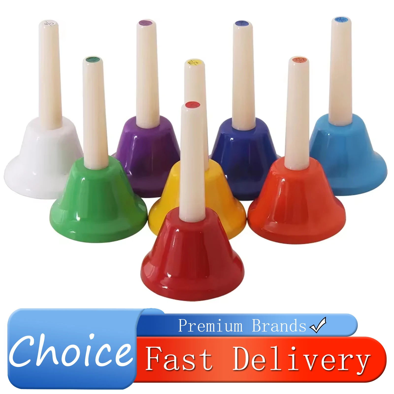 IRIN 8 Tone Class Bell Colorful Hand Rattles 8 Notes Bell Musical Orff Percussion Instruments Children Early Musical Education