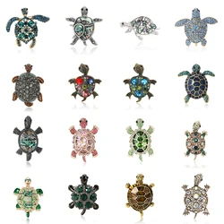 Shiny Rhinestone Turtle Brooches for Women Unisex Animal Pins Multi-color Available Casual Party Accessories Gifts