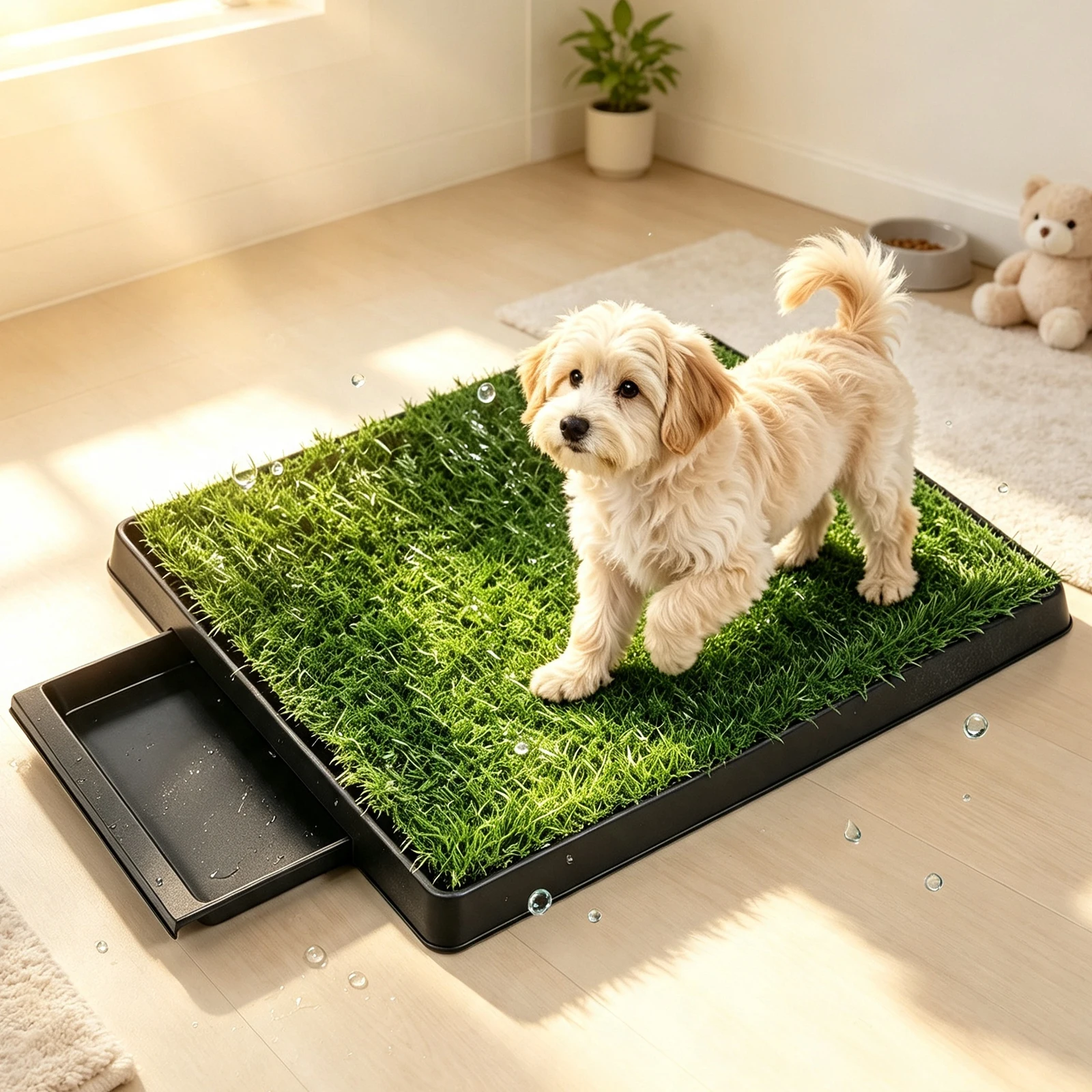 `3‑in‑1 Washable Indoor Dog Potty Training Toilet, Pull‑out Tray Dog Loo for Small Medium Dogs, Apartment Balcony Pet Toilet`