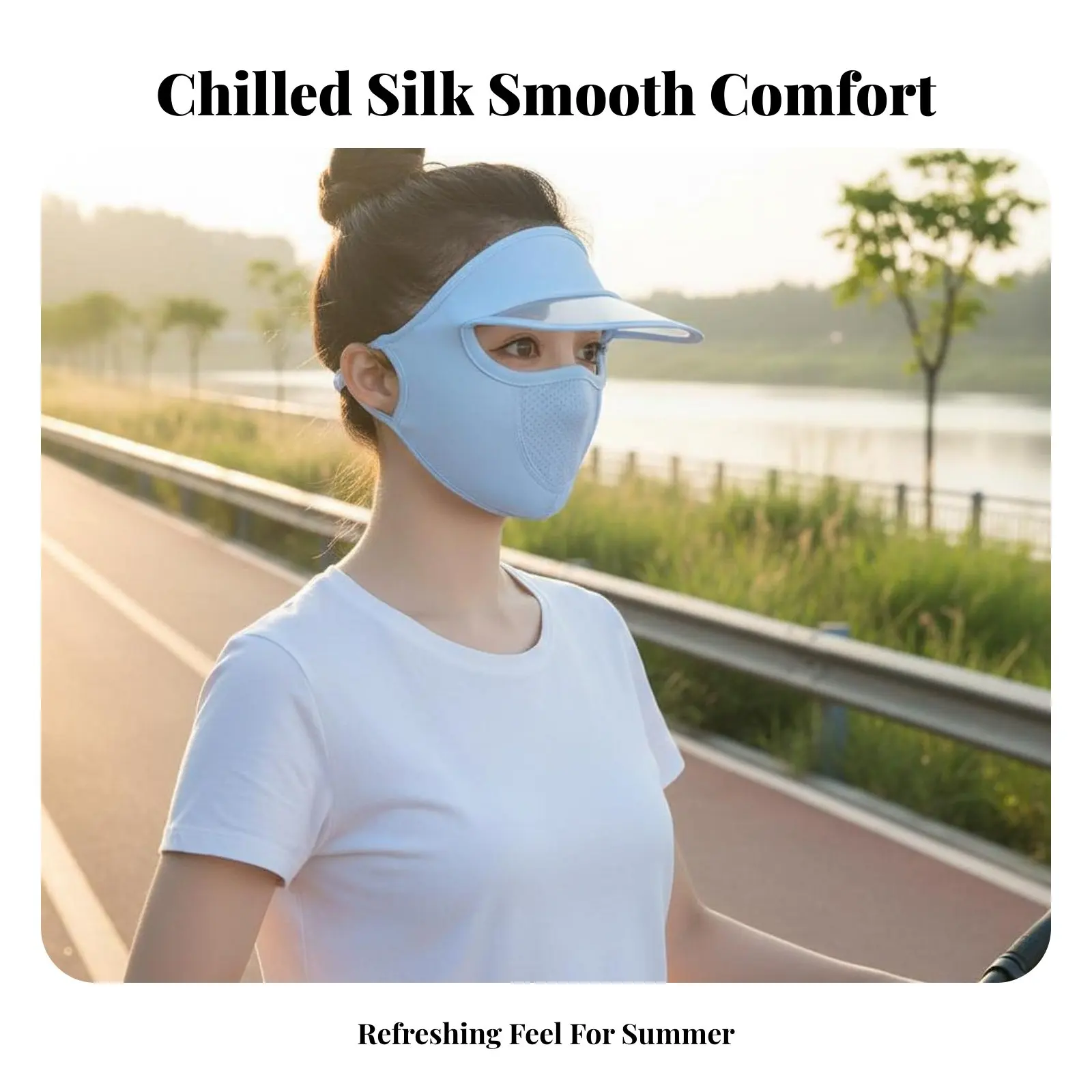 

Cooling Protection Face Cover Breathable Protection Face Cover Ice Silk Face Cover UPF 50+ Ice Silk Facekini Lightweight