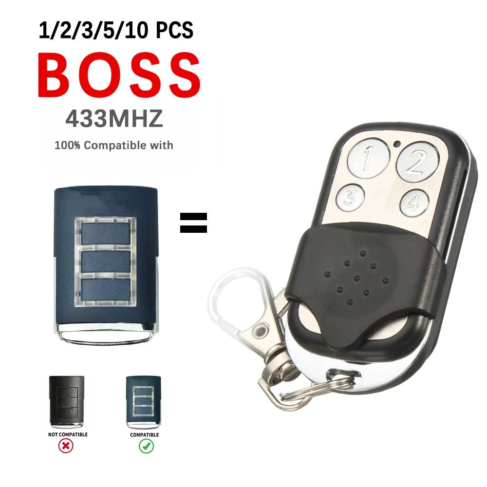 1-10 PCS 433MHz BOSS Garage Gate Remote Control for Boss BHT3/BHT-3/HT3/BOSS 6/BOL4/BOL6/OL4 Door Opener Key Remote