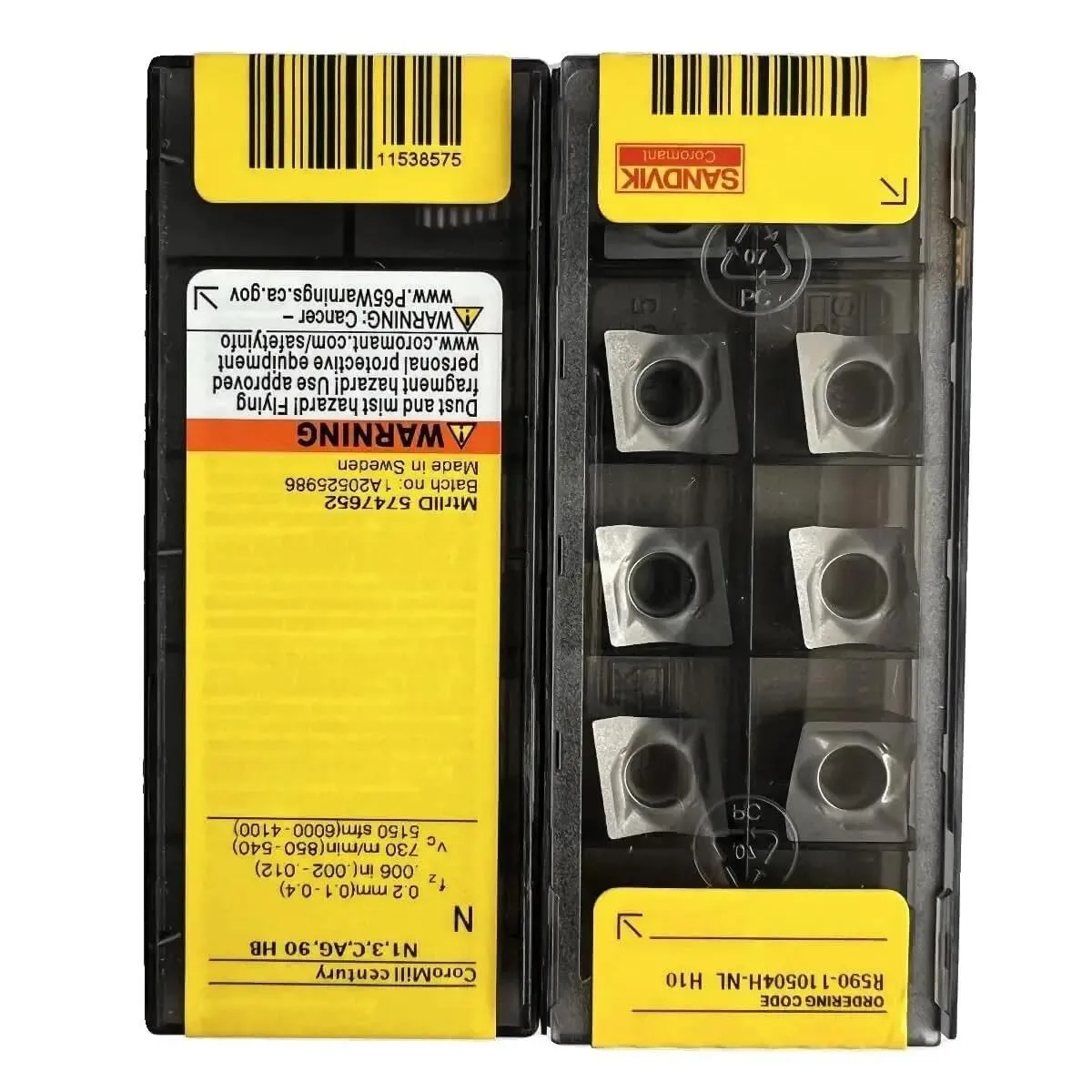 

Original SANDVIK / R590-110504H-NL H10 / Hard alloy CNC Blade 10 Pcs