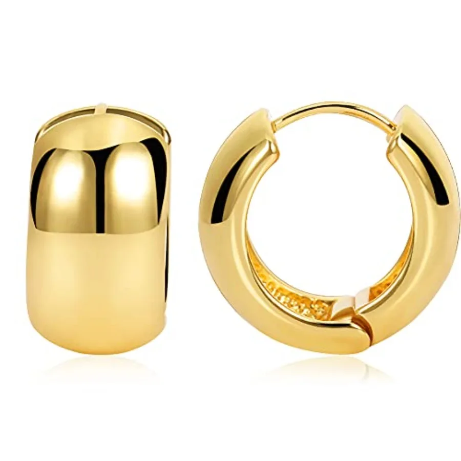 

Chunky Thick Hoop Earrings for Women Gold Hoops Huggie Earrings for Men Gift