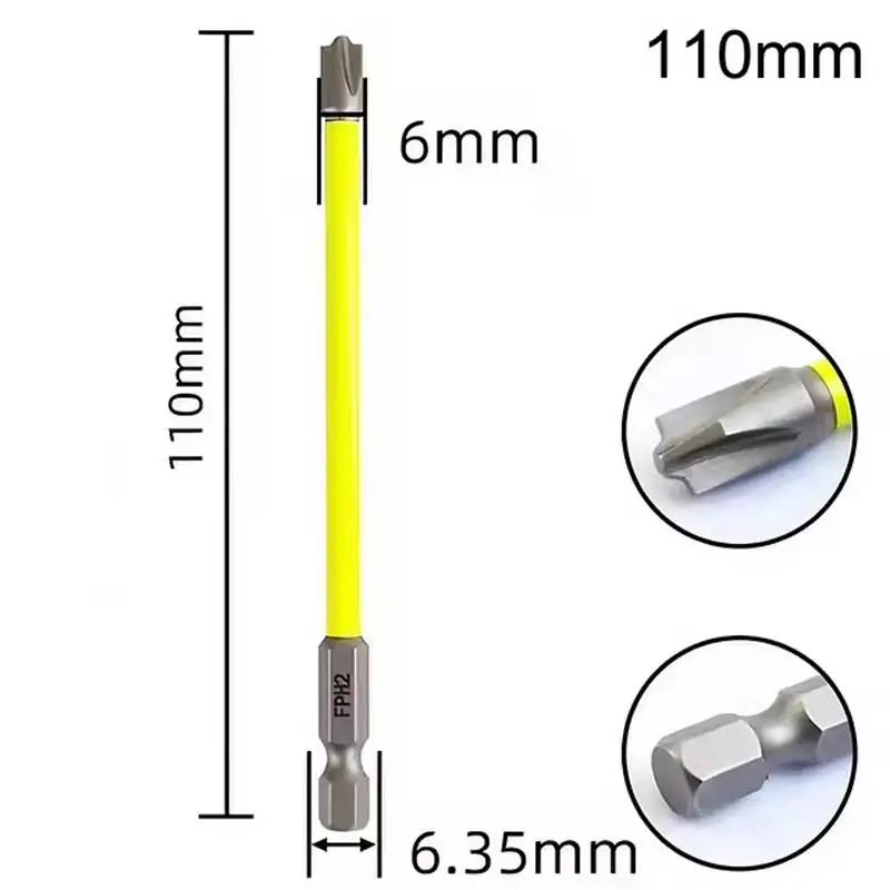 65mm 110mm Magnetic Special Slotted Cross Screwdriver Bit Switch Electrician FPH2 For Socket Switch Hand Tools