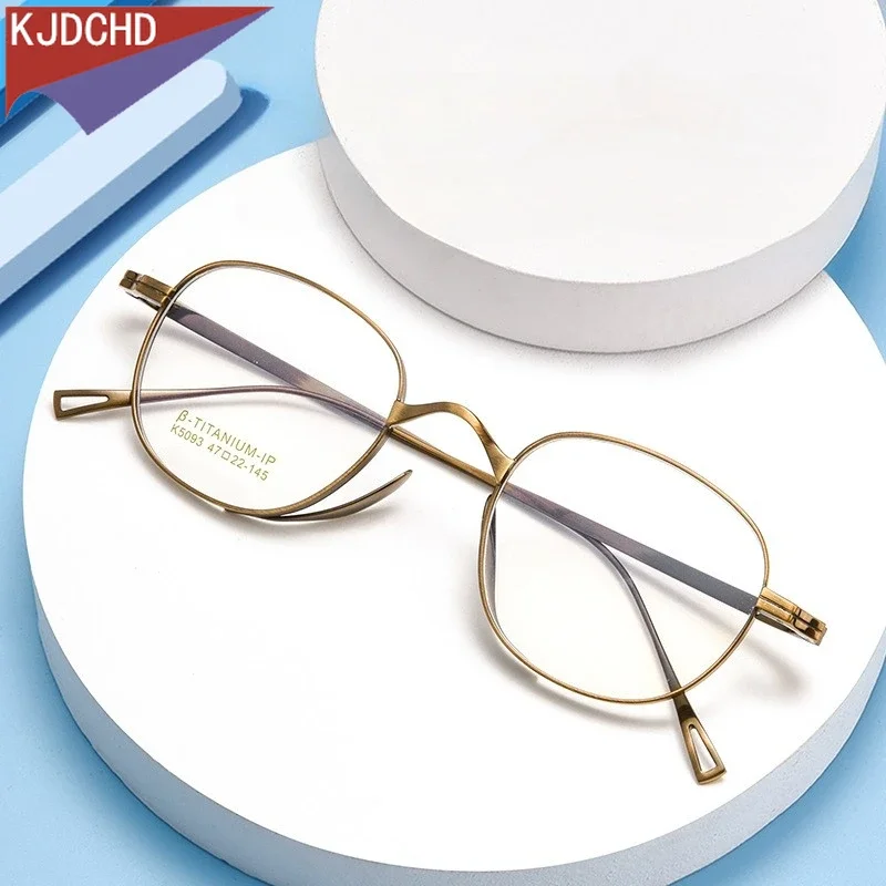 

Luxury Fashion Eyewear Retro Small Size Round Titanium Eyeglasses Optical Prescription Glasses Frame for Men Women K5093