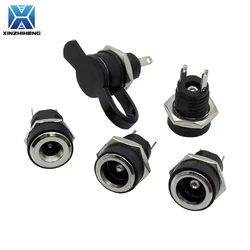 10pcs DC022B 5.5x2.1 mm 5.5*2.5 MM DC Power Female Socket DC-022B 3.5x1.3mm DC 2Pin Jack Hole Panel Mount Connector Plug Adapter