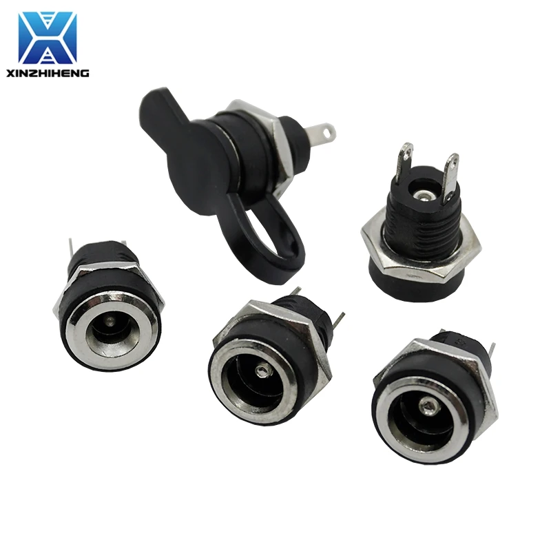 10szt DC022B 5.5x2.1 mm 5.5*2.5 MM DC Power Kobieta DC-022B 3.5x1.3mm DC 2Pin Jack Hole Panel Mount Adapter wtyczki
