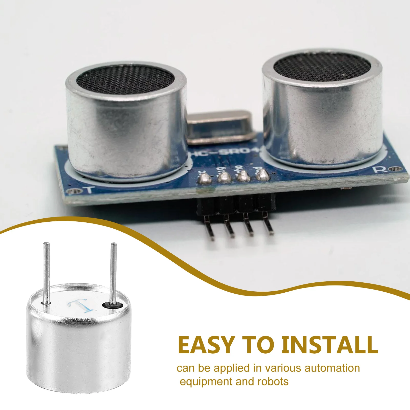

1 Pair 40Khz Ultrasonic Sensor Transceiver Probe 16Mm Split Transmitter Receiver Module Iron Automation Connector