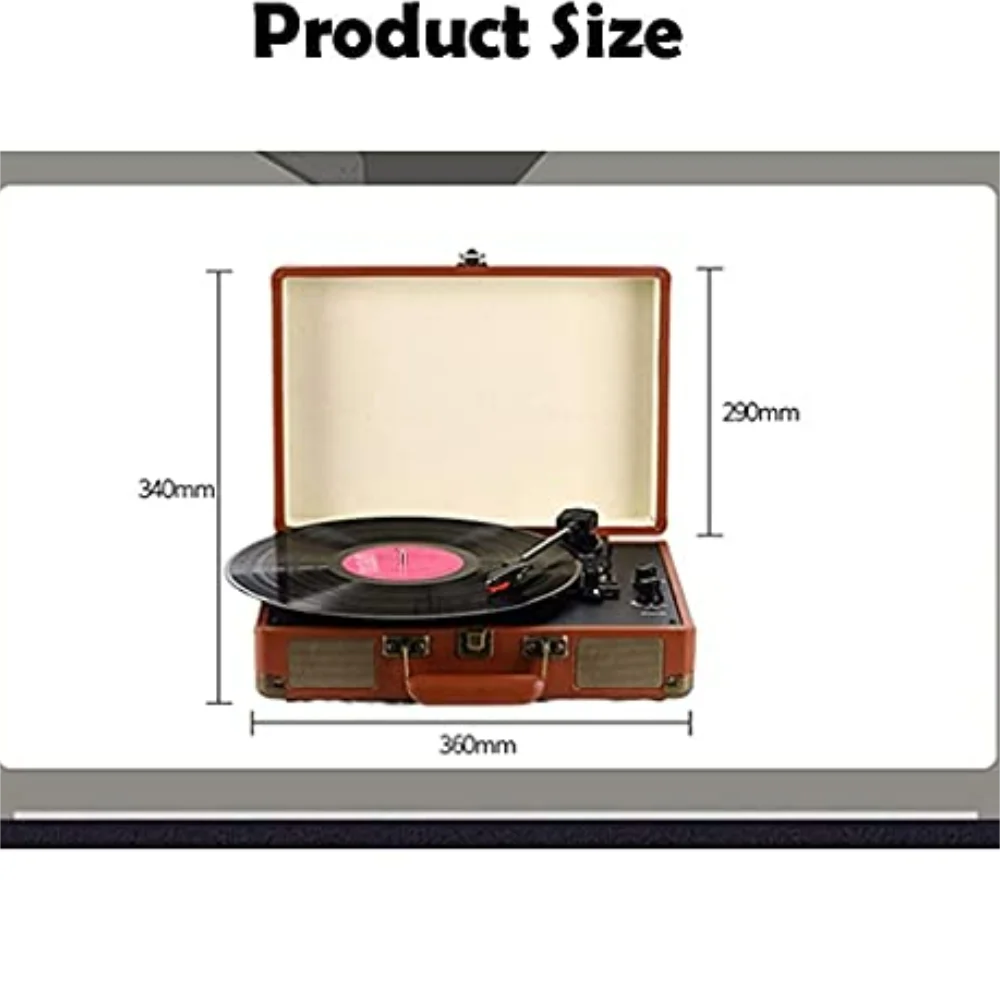 Hooqu أعلى جودة خمر الرجعية خشبية مشغل تسجيلات من الفينيل العتيقة القرص الدوار سطح المكتب USB BT الموسيقى مكبرات صوت ستيريو الفونوغراف #4