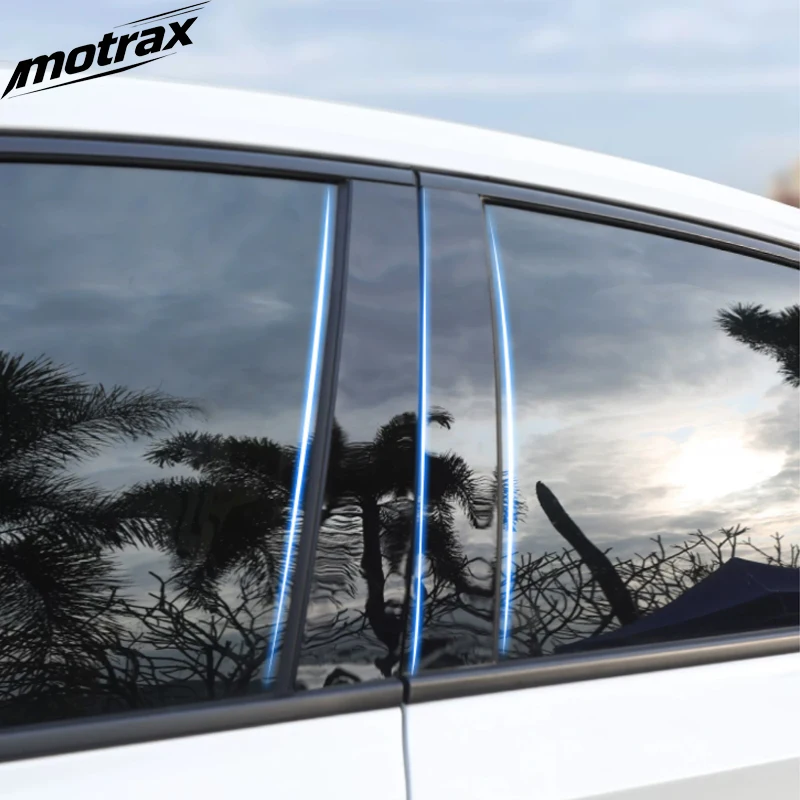 Auto Exterior B C Pillar Window Trim Cover PC Middle Pillar Post Sticker Decoration for Toyota Prius XW60 2023 2024 2025 2026