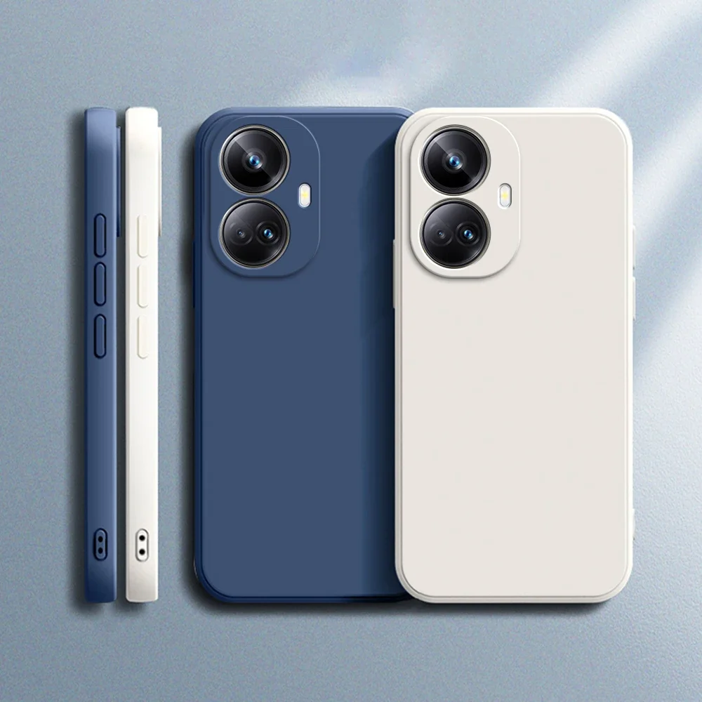 Square Liquid Silicone Case for OPPO Realme 10 Pro Plus Classic Soft Funda Realme10 10Pro Pro+ 5G Ultra Thin Basic Protect Cover