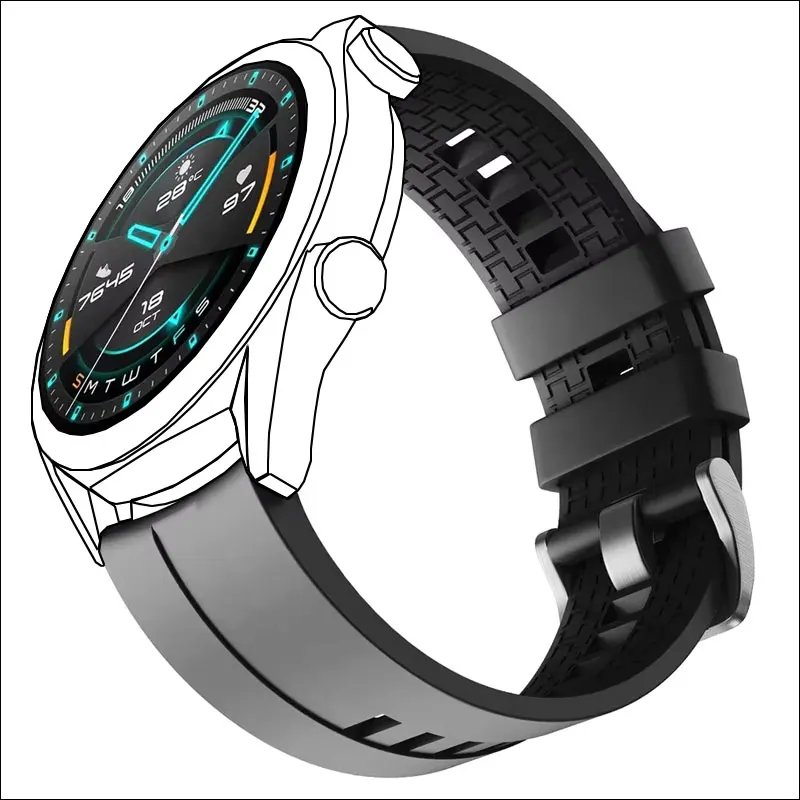 22mm watch band for huawei watch gt 3 2 2E 46mm Replacement Silicone wristband bracelet hauwei watch 3 4 5 46mm Strap