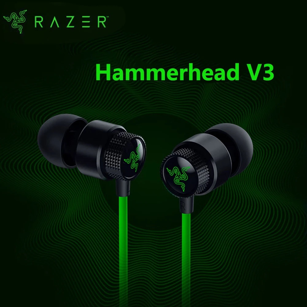 Razer Hammerhead V3 Wired in-Ear Headphones Multi-Functional Music Gaming Earphone 3.5mm & USB Type C