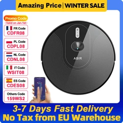 ABIR X6PRO Robot Vacuum Cleaner, Visual Navigation,APP Virtual Barrier,6000PA Suction,Smart Home Mop,Floor Carpet Washing